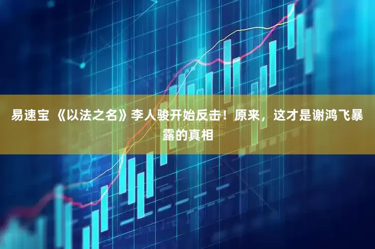 易速宝 《以法之名》李人骏开始反击！原来，这才是谢鸿飞暴露的真相