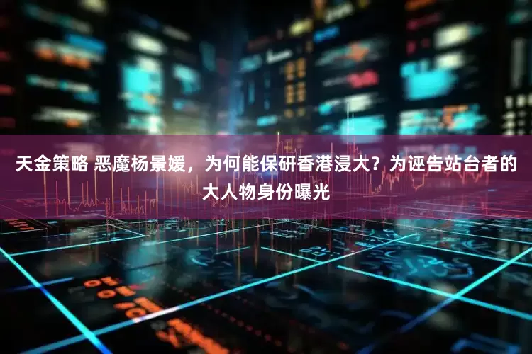 天金策略 恶魔杨景媛，为何能保研香港浸大？为诬告站台者的大人物身份曝光